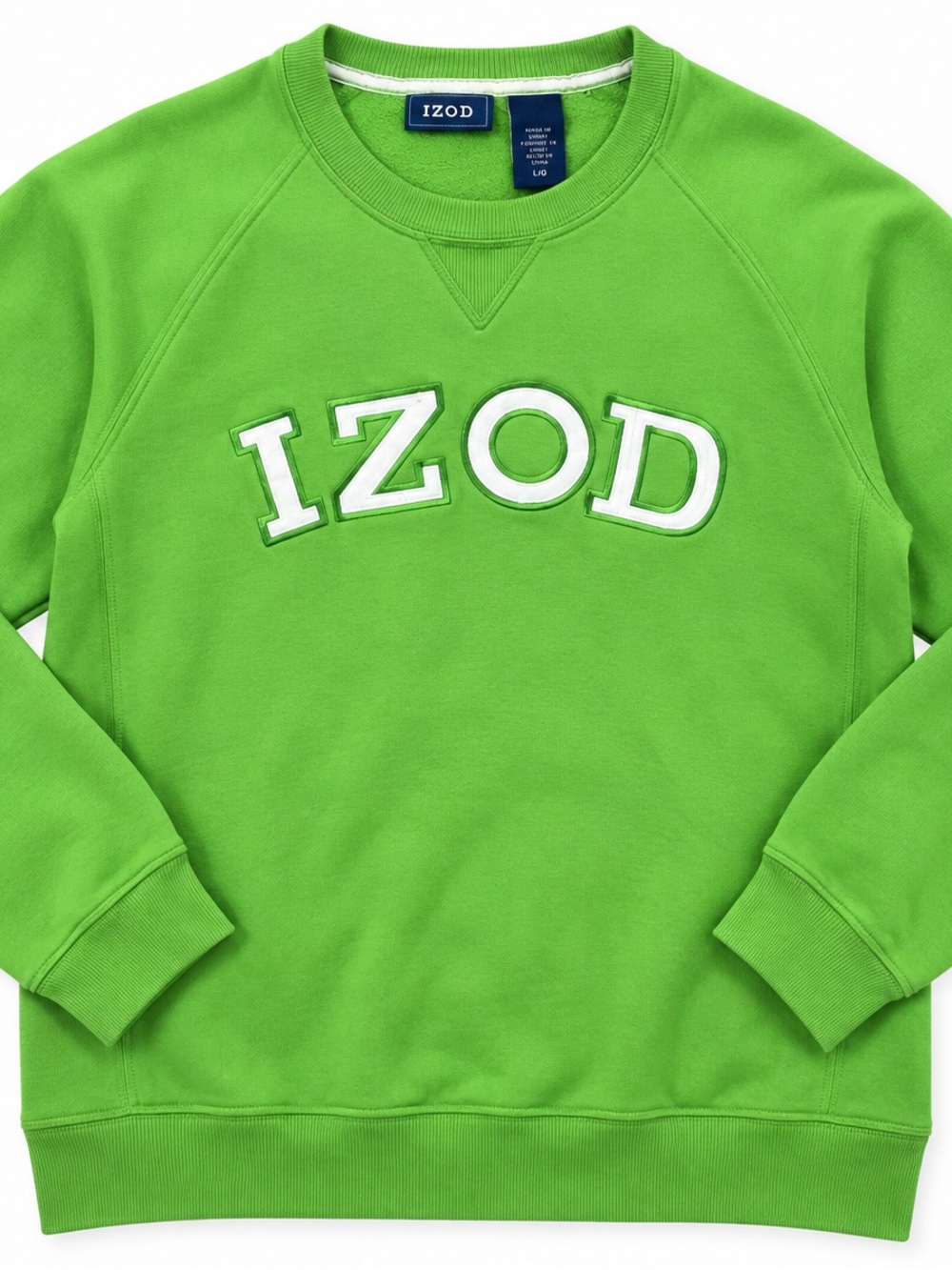 Izod Bright Green Crewneck Sweatshirt with White Logo